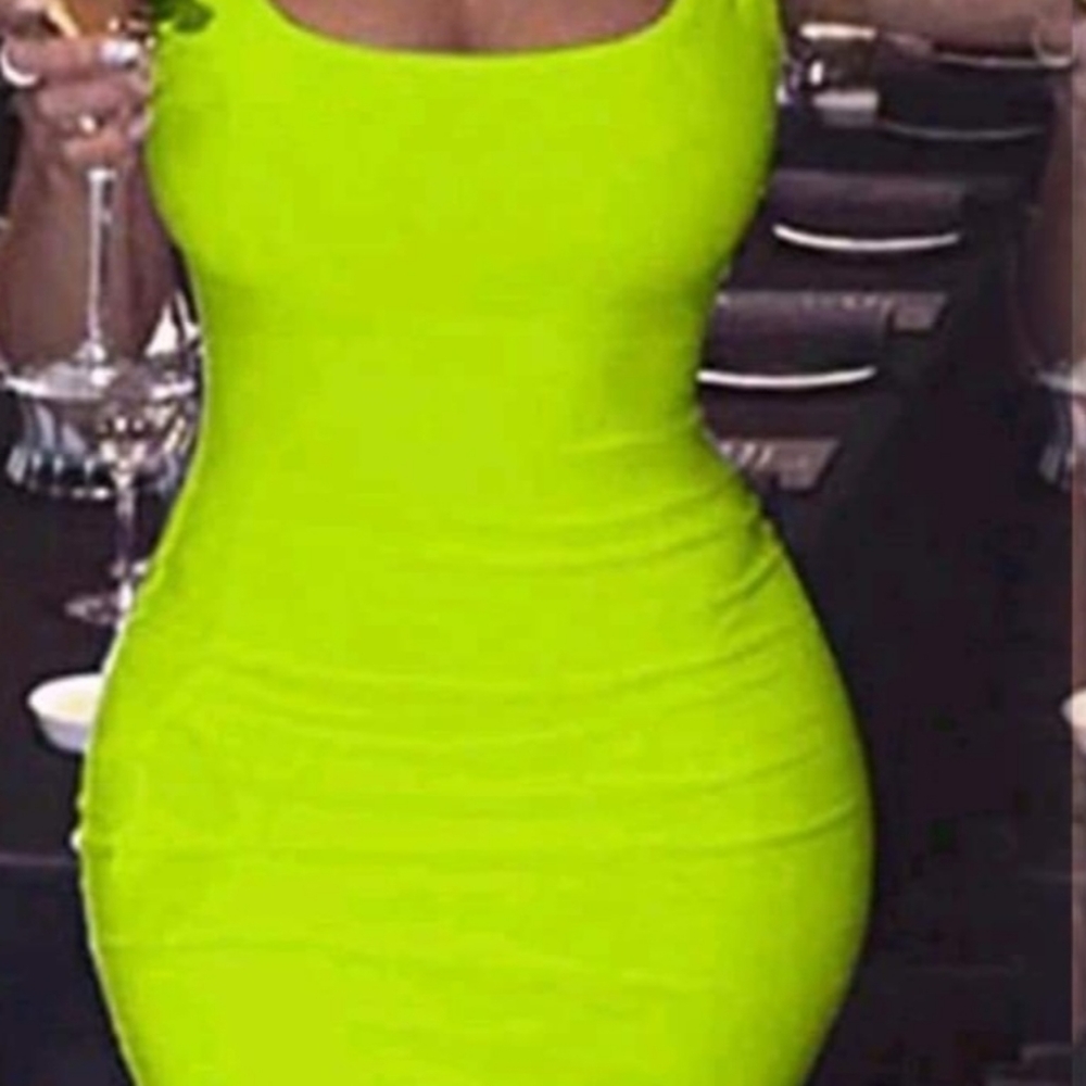 Lime Green Bodycon Dress (NWOT)